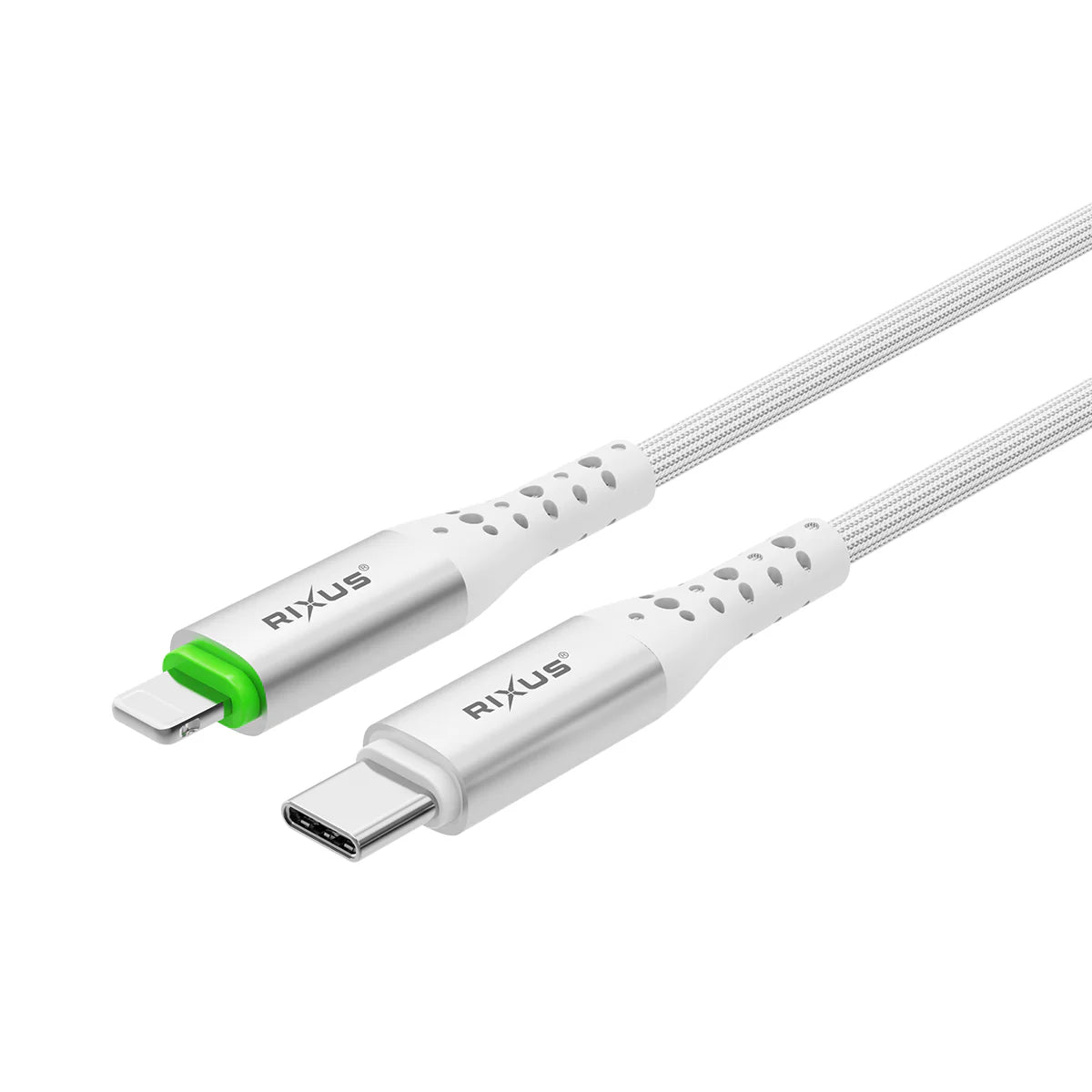 Rixus USB-C zu Lightning Kabel (100cm, Weiss) – Auto Disconnect, 30W