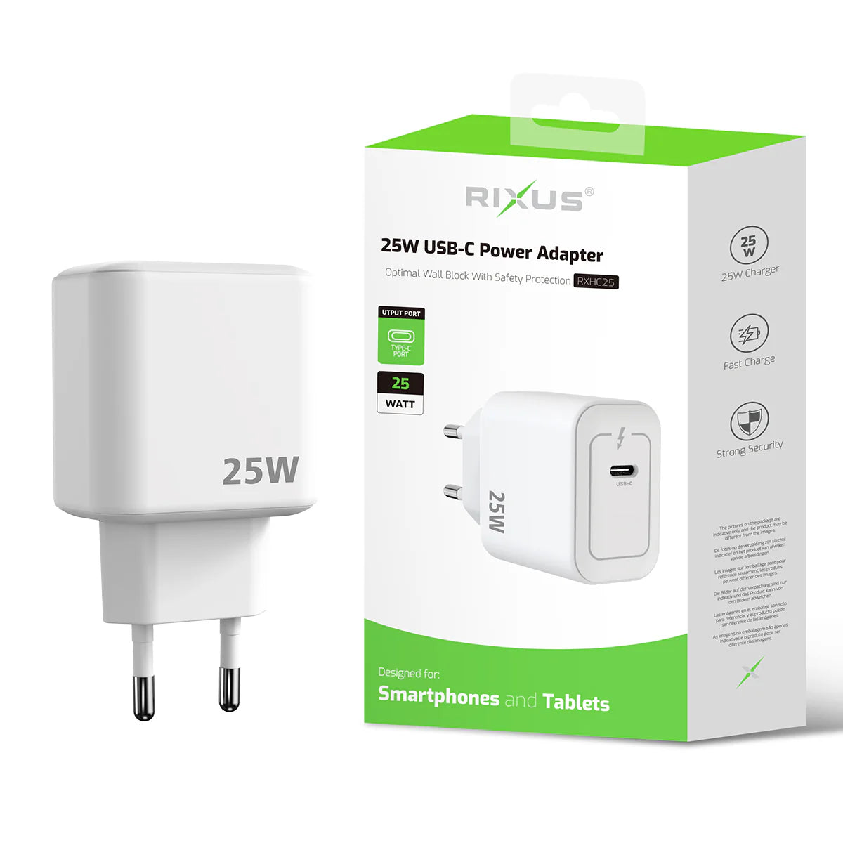 Rixus RXHC25 25W USB-C Power Adapter – Weiss - Phonebazaar