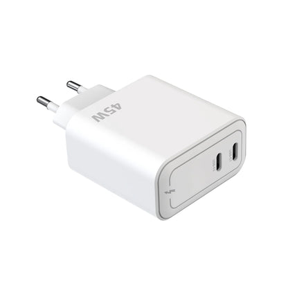 Rixus 45W GaN Dual USB-C Schnellladeadapter – White