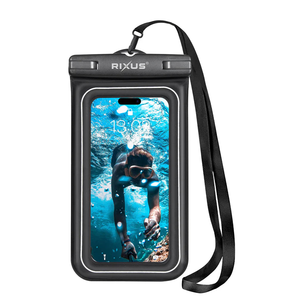 Rixus RXBG22 Wasserdichte HandyhÜlle mit Schwamm - Schwarz