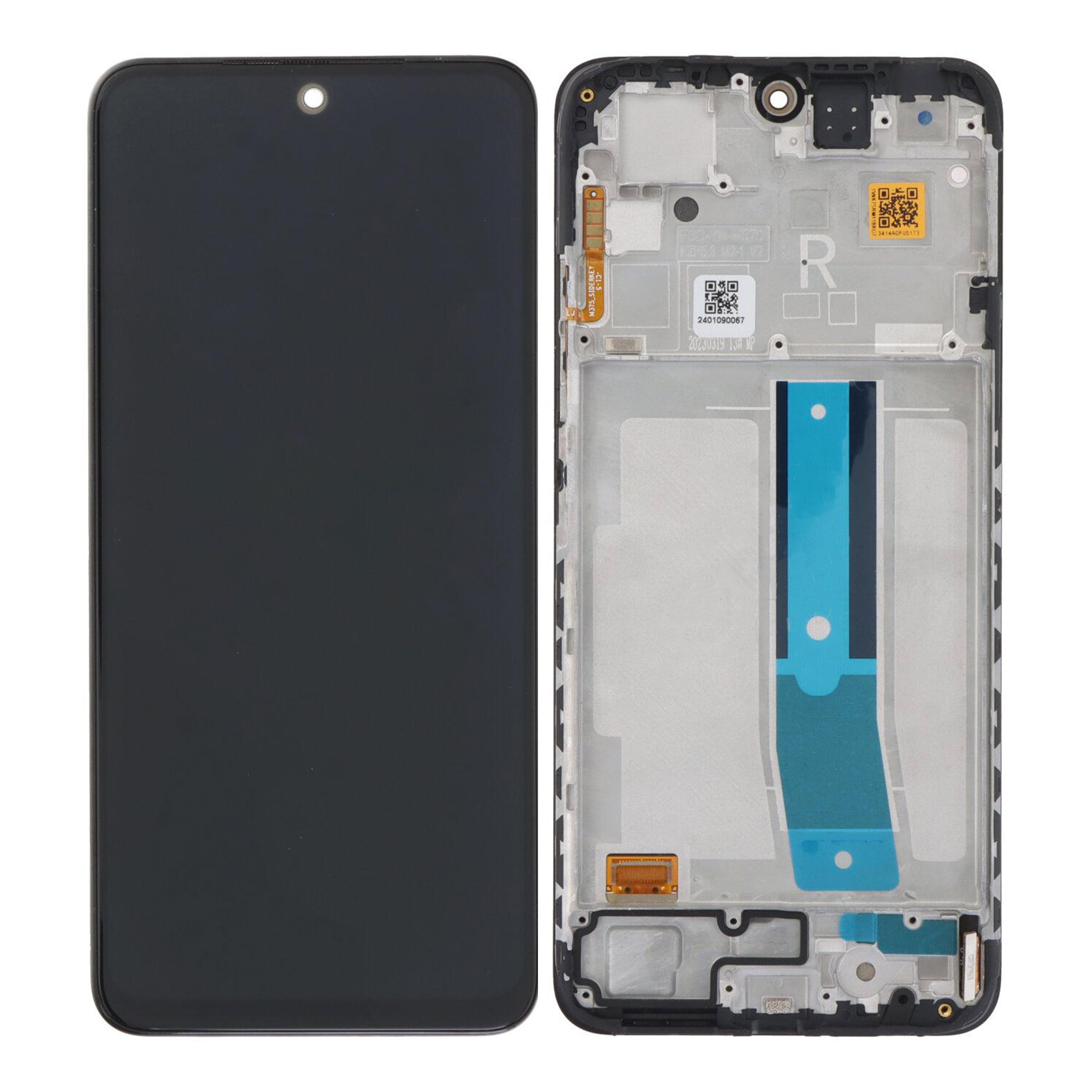 Xiaomi Redmi Note 12S Display And Digitizer With Frame Onyx Black OEM
