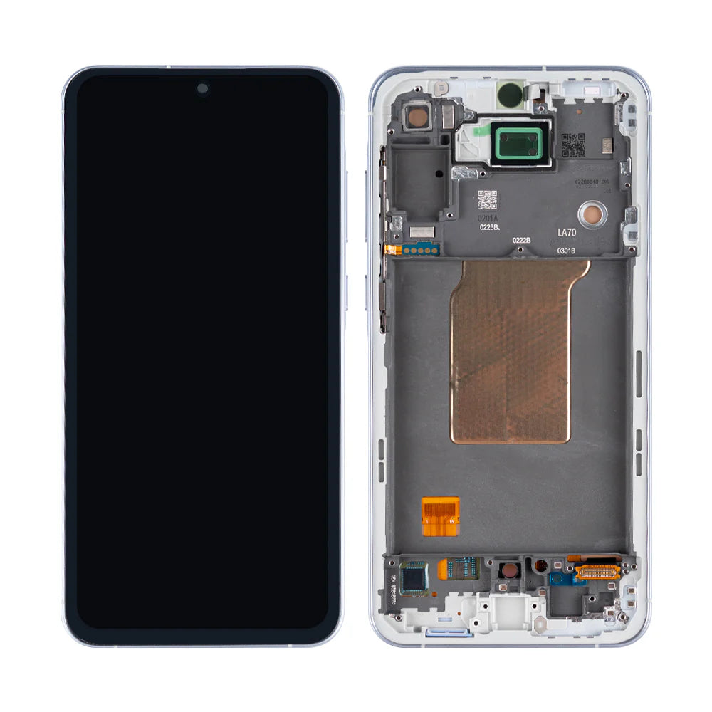 Samsung Galaxy A55 5G Soft-OLED Display silber (mit Rahmen) - Phonebazaar