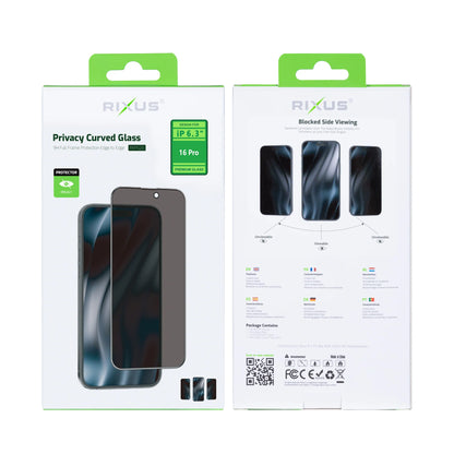 Rixus,  iPhone 16 Pro Gehärtetes Glas (Datenschutz)