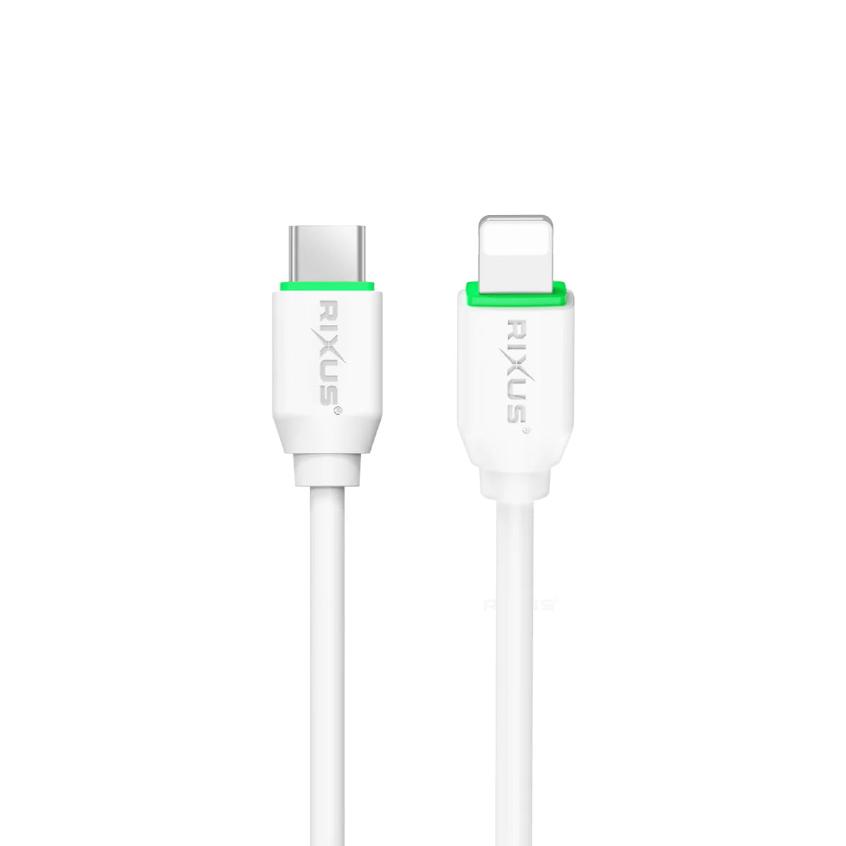 Rixus RX90L Adapter mit USB-C + USB-A Ausgang und Lightning Kabel 100cm 20W - Phonebazaar