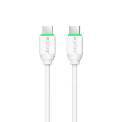 Rixus RX90CC 20W USB-C Ladeadapter Set mit USB-C zu USB-C Kabel – 1 m Weiss