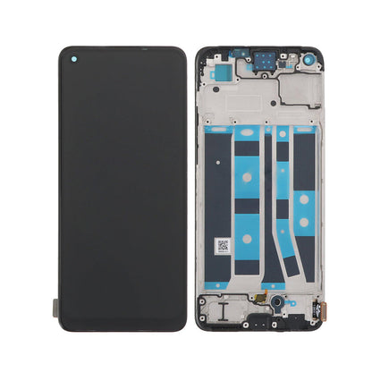 Oppo A78 4G Display und Digitizer mit Rahmen, Nebelschwarz (OEM)