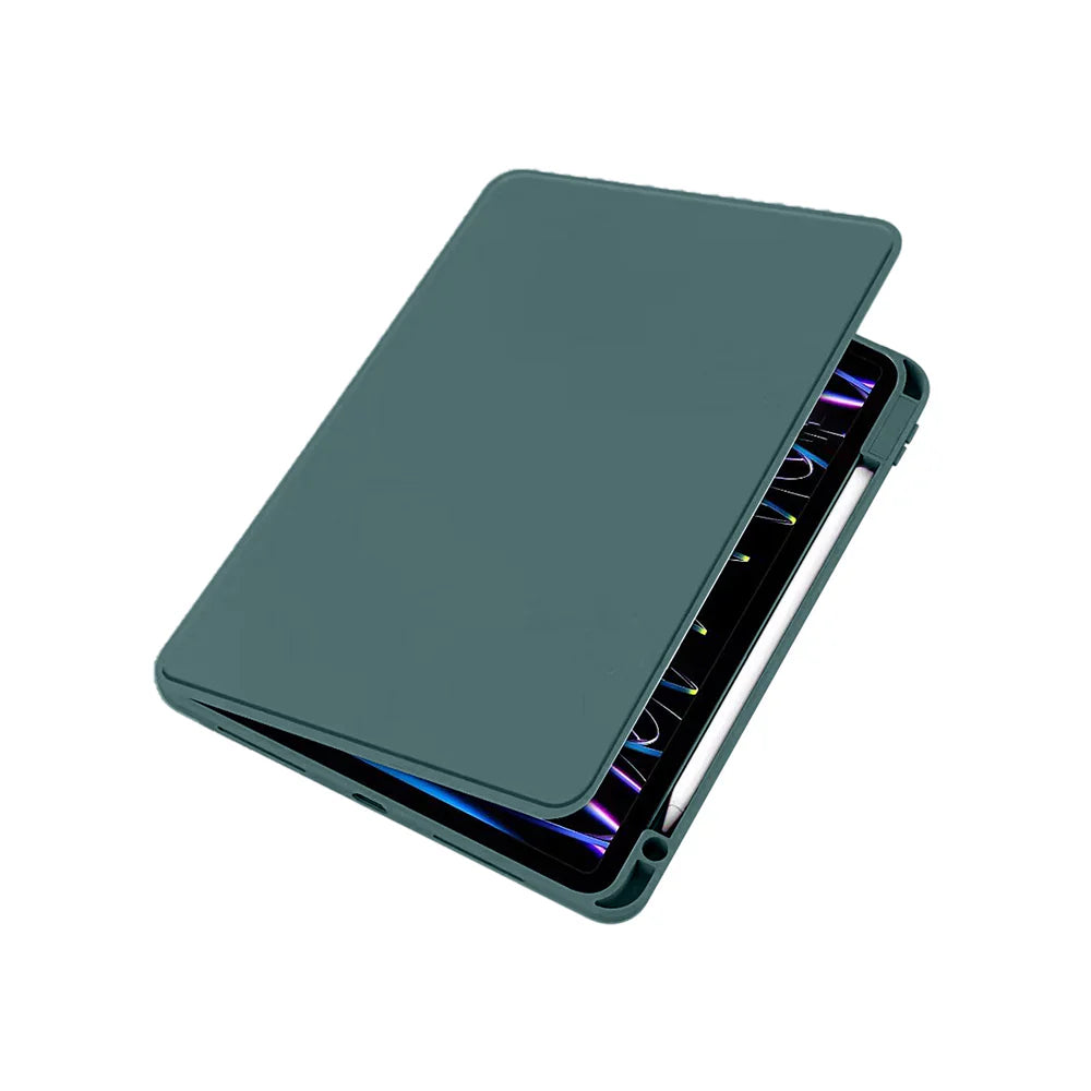 PU Lederhuelle fuer iPad Pro 11" (2024) Mitternachtsgrün