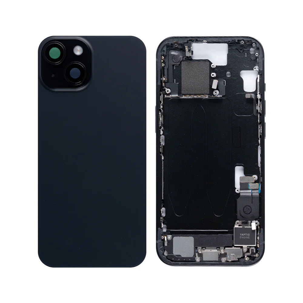 Für iPhone 15 Komplettes Gehäuse inkl. aller Kleinteile ohne Akku und Rückkamera(Schwarz, Weiss, Blau, Gelb, Rosa)