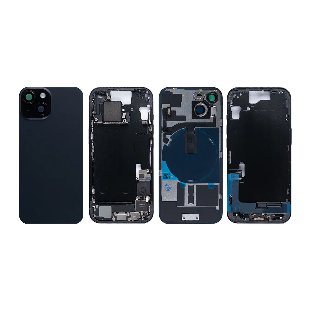 Für iPhone 15 Komplettes Gehäuse inkl. aller Kleinteile ohne Akku und Rückkamera(Schwarz, Weiss, Blau, Gelb, Rosa)