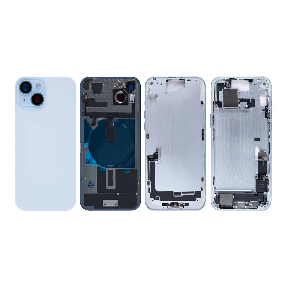 Für iPhone 15 Plus Komplettes Gehäuse einschliesslich aller Kleinteile, ohne Akku und Rückkamera-Grün, Gelb, Blau, Schwarz, Silber, Rosa