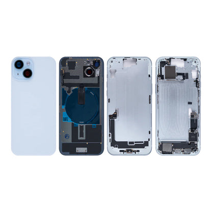 Für iPhone 15 Plus Komplettes Gehäuse einschliesslich aller Kleinteile, ohne Akku und Rückkamera-Grün, Gelb, Blau, Schwarz, Silber, Rosa