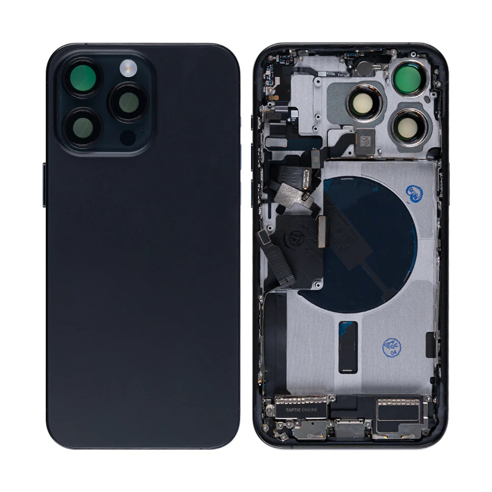 iPhone 15 Pro Max – inkl. aller Kleinteile, ohne Akku und Rückkamera (Schwarz – Titanium)
