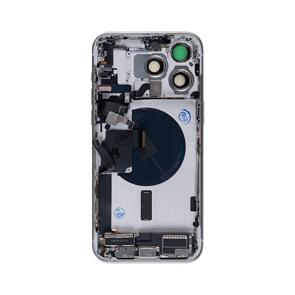 iPhone 15 Pro Max – inkl. aller Kleinteile, ohne Akku und Rückkamera (Weiß – Titanium Look)