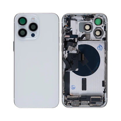 iPhone 15 Pro Max – inkl. aller Kleinteile, ohne Akku und Rückkamera (Weiß – Titanium Look)