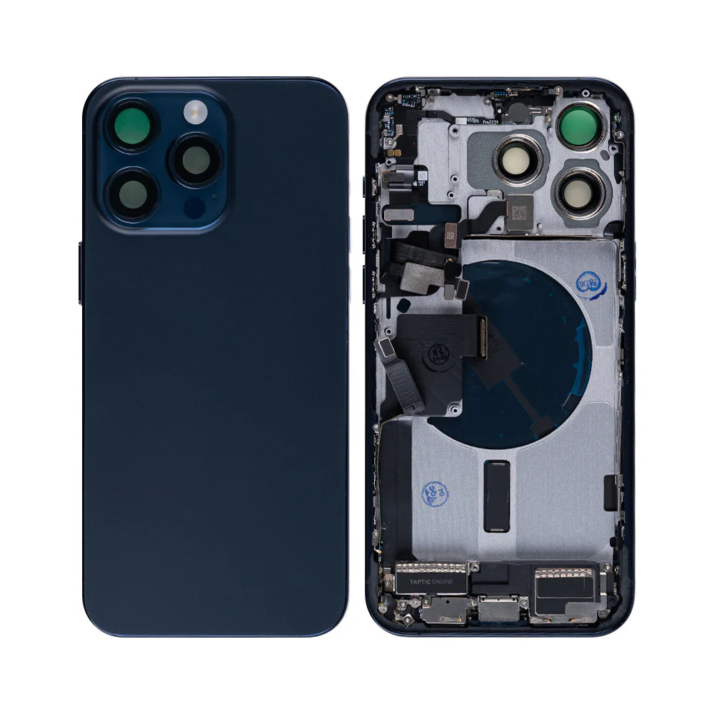 iPhone 15 Pro Max – inkl. aller Kleinteile, ohne Akku und Rückkamera (Blau – Titanium)
