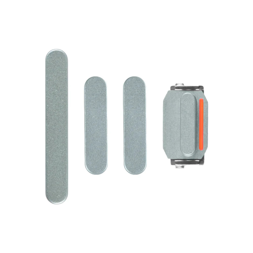 Für iPhone 15 / 15 Plus Seitentasten-Set (4 Stück) – Blau, Schwarz, Silber, Gold