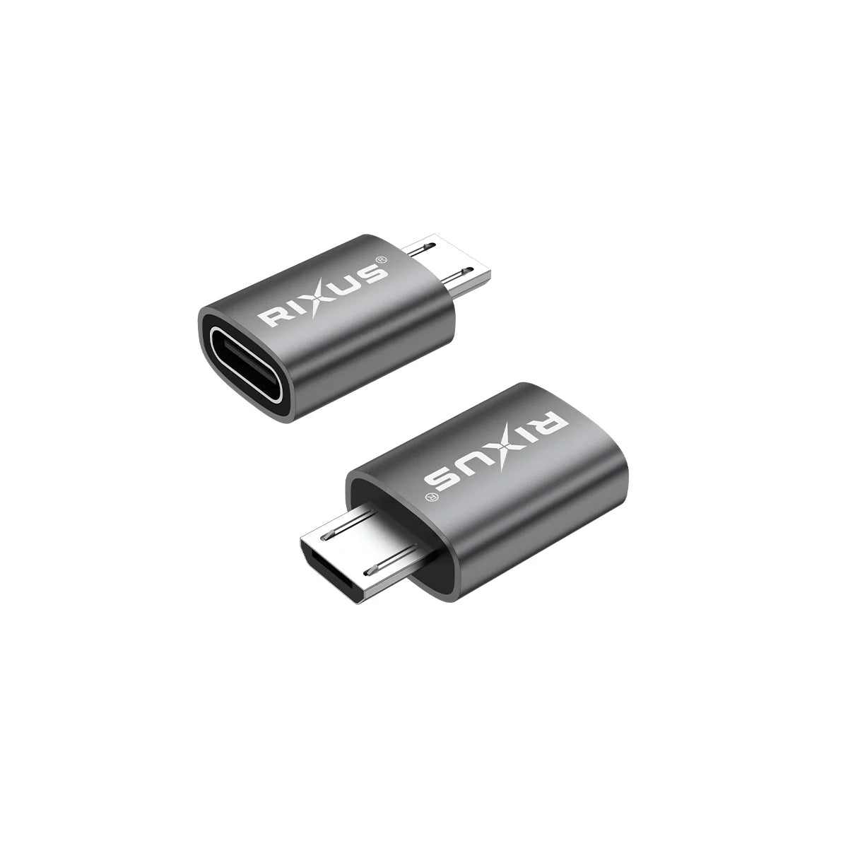 Rixus  Micro zu USB-C OTG Adapter (2er-Pack, Space Grau) - Phonebazaar