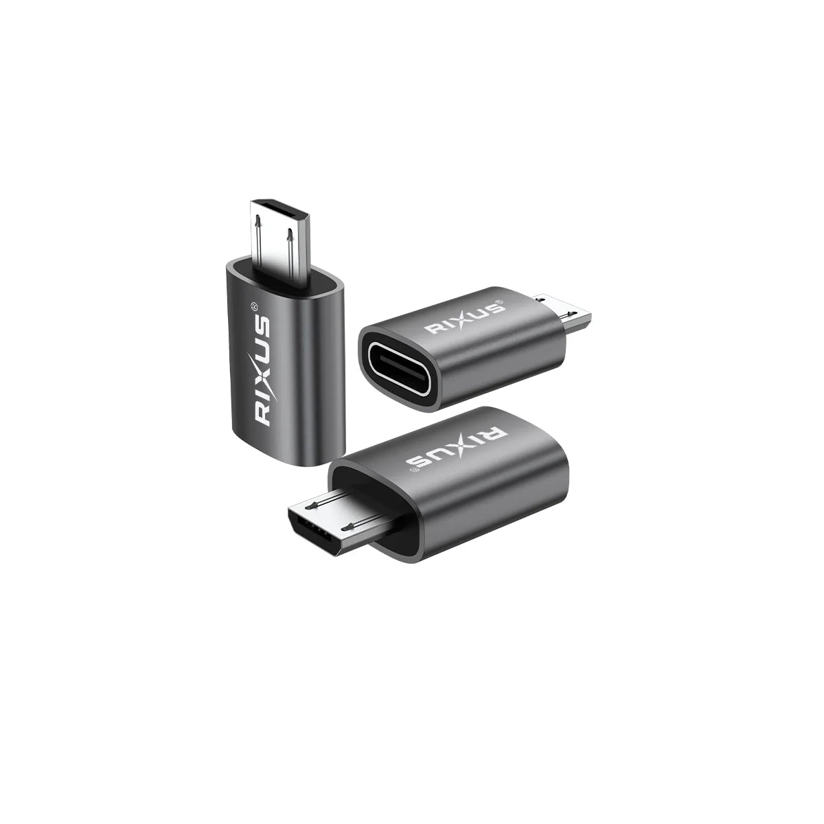 Rixus  Micro zu USB-C OTG Adapter (2er-Pack, Space Grau) - Phonebazaar