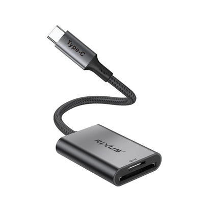 Rixus  USB-C zu SD/TF Kartenleser Adapter – Space Grau - Phonebazaar
