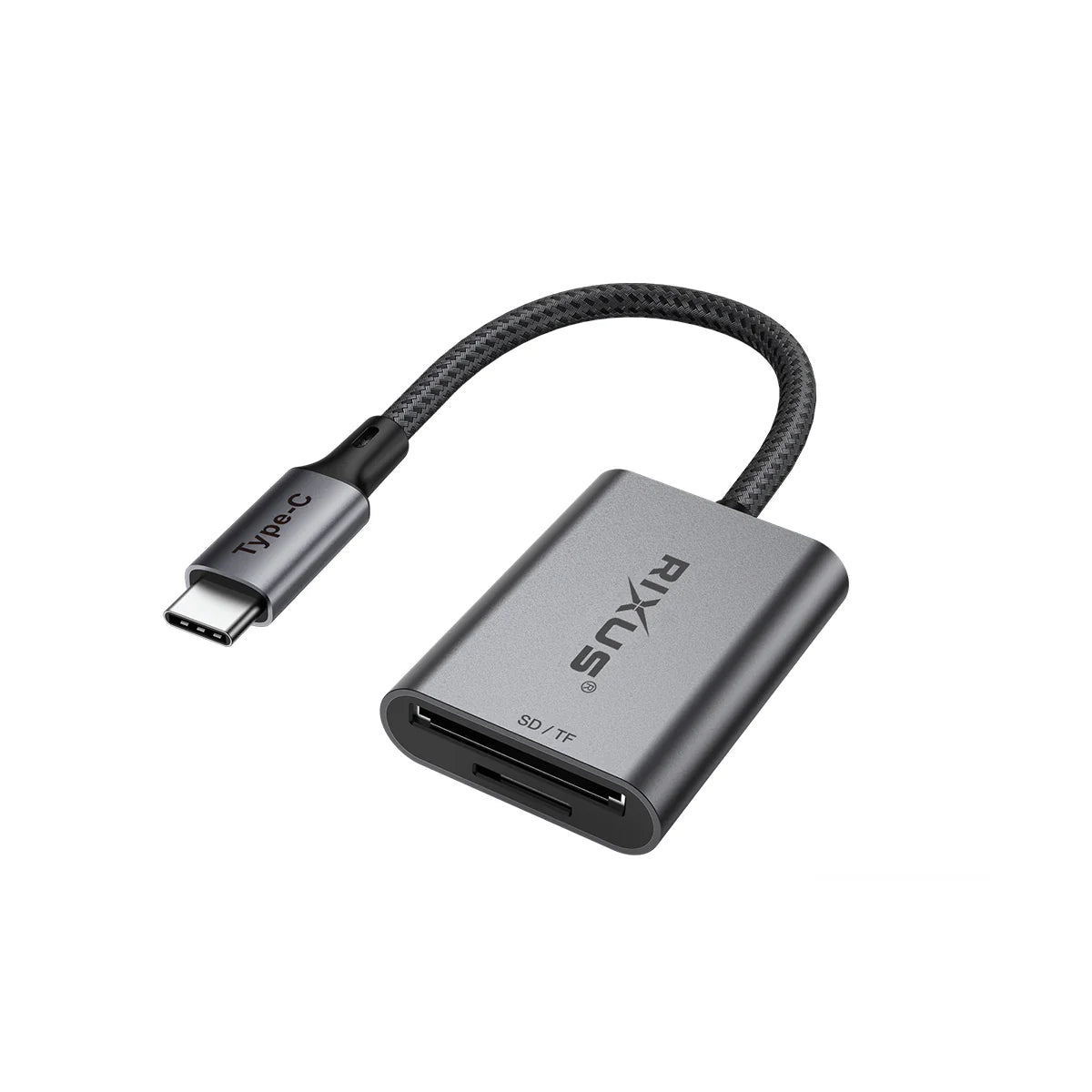 Rixus  USB-C zu SD/TF Kartenleser Adapter – Space Grau - Phonebazaar