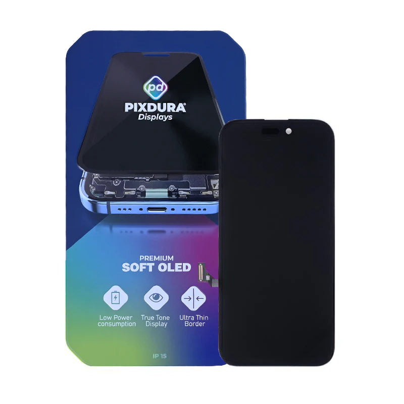 PIXDURA für iPhone 15 Display und Digitizer Soft-OLED Premium (IC abnehmbar)