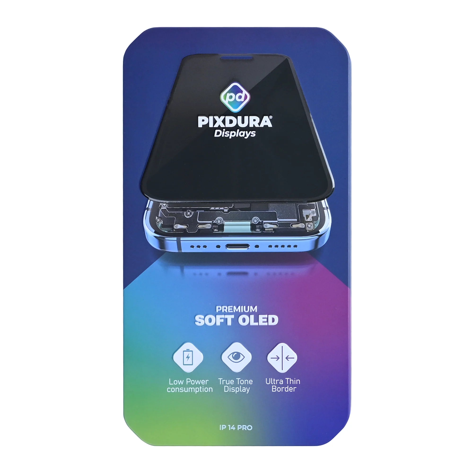 PIXDURA Für iPhone 14 Pro Display und Digitizer Soft-OLED Premium (IC abnehmbar)