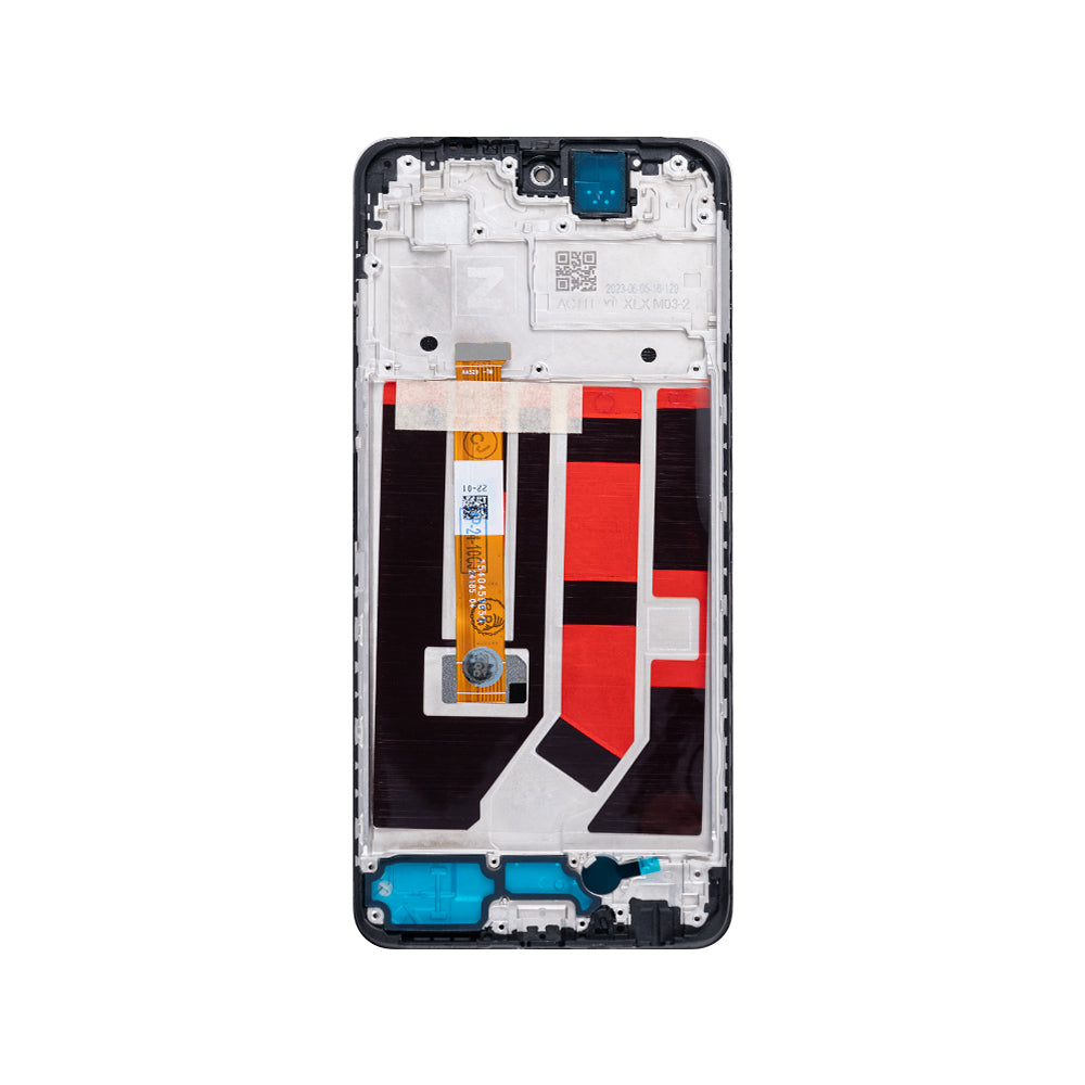 Oppo A58 4G Display und Digitizer mit Rahmen, leuchtend schwarz, OEM
