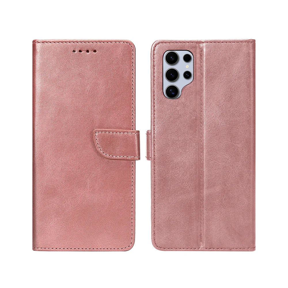 Rixus Book Case Wallet Case für Samsung Galaxy S25 Ultra Rosegold