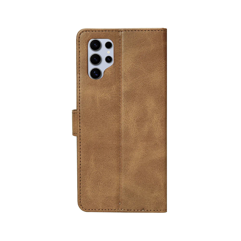 Rixus Book Case Wallet Case für Samsung Galaxy S25 Ultra Light Braun