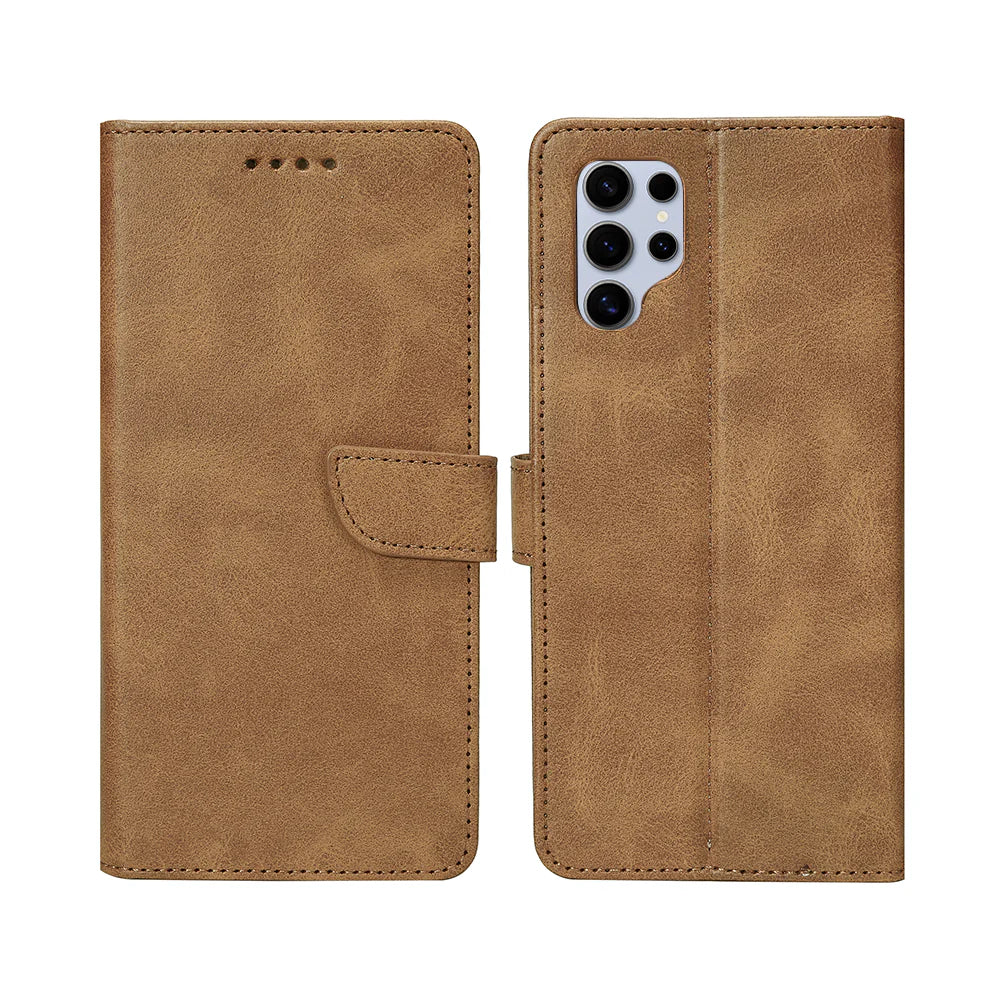 Rixus Book Case Wallet Case für Samsung Galaxy S26 Ultra Light Braun
