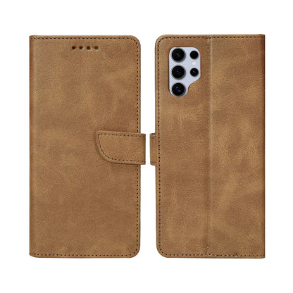 Rixus Book Case Wallet Case für Samsung Galaxy S25 Ultra Light Braun