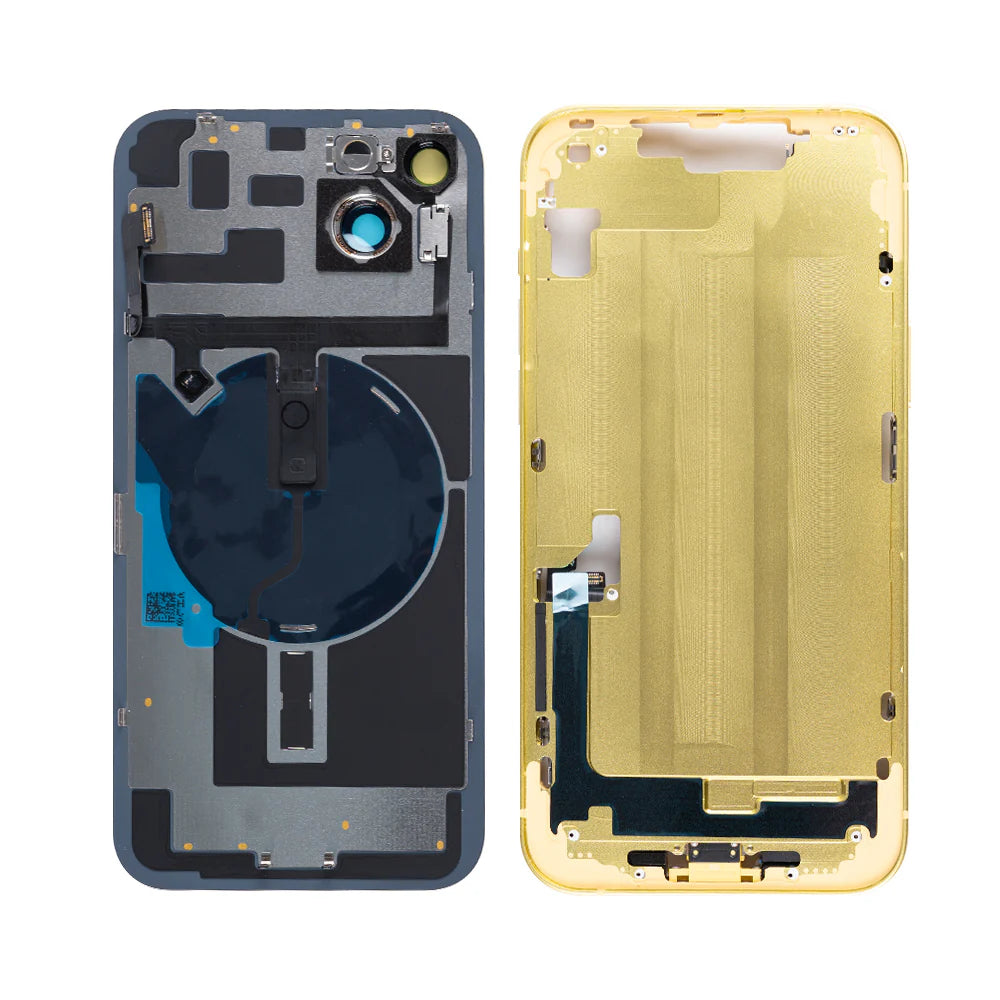 iPhone 14 Plus Rückglas (Mitternacht Schwarz, Violet, Weiss, Braun, Gelb, Rot) mit integrierter NFC-Antenne und vergrössertem Kamerarahmen