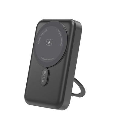 Rixus | MagSafe Powerbank 10.000mAh mit faltbarem Standfuss – Schwarz (RXPB71B)
