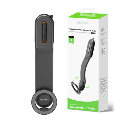 Rixus  Biegsamer MagSafe Auto-Handyhalter – Schwarz - Phonebazaar