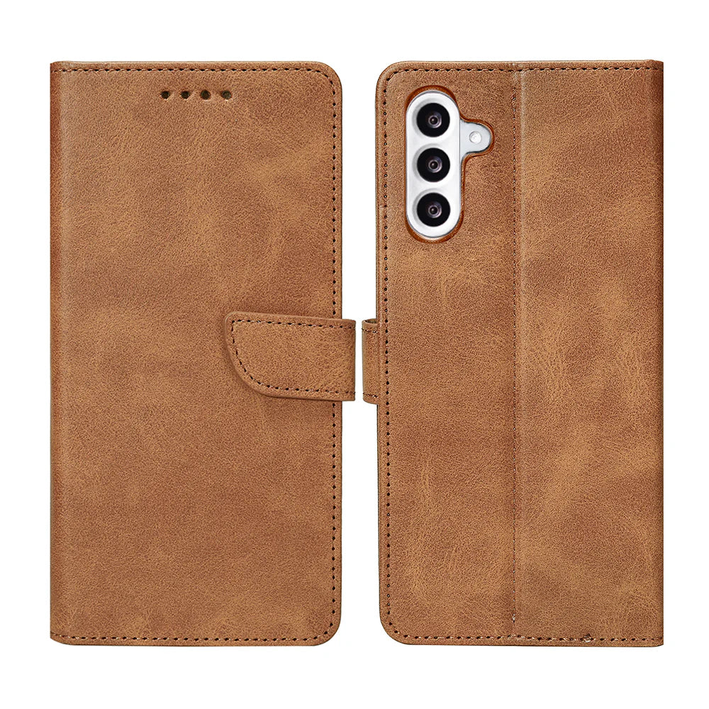 Rixus Book Case Wallet Case für Samsung Galaxy A54 5G Light Braun