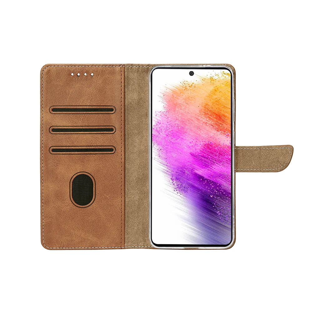Rixus Book Case Wallet Case für Samsung Galaxy A54 5G Light Braun