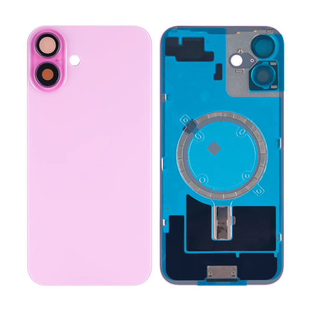 Für iPhone 16 Plus Extra-Glas mit NFC, vergrößerter Kamera-Rahmen, (Weiss, Rosa, Schwarz, Blau, Grün)