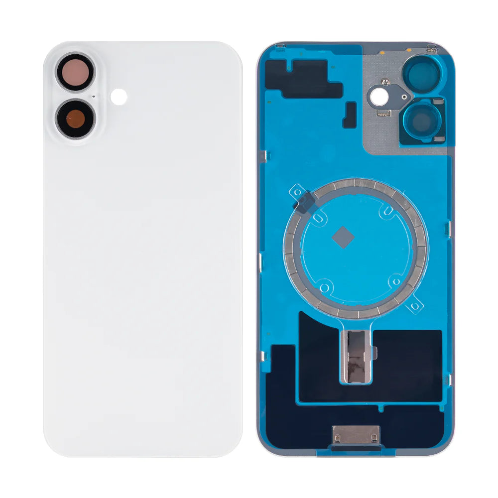 Für iPhone 16 Plus Extra-Glas ohne NFC, vergrößerter Kamerarahmen,(Weiss, Rosa, Schwarz, Blau, Grün)