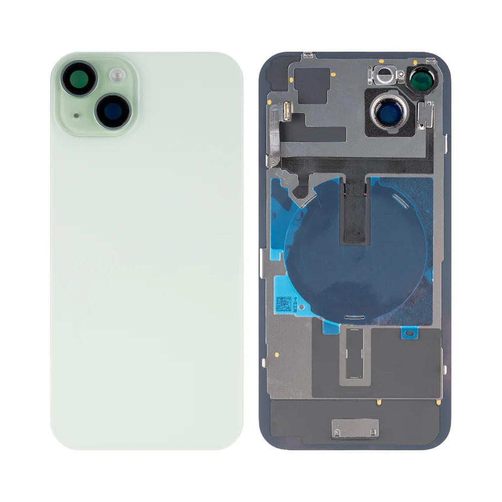 iPhone 15 Plus Extra Glas mit NFC und vergrössertem Kamerarahmen – Grün, Gelb, Blau, Schwarz, Silber, Rosa