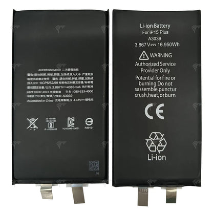 Für iPhone 15 Plus Akku (Punktschweissen erforderlich) 4383 mAh ohne BMS/IC
