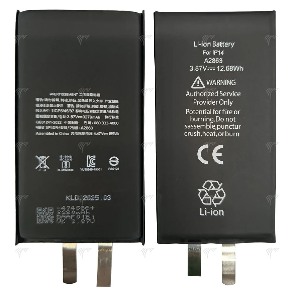 Für iPhone 14 Akku (Punktschweißen erforderlich) 3279 mAh ohne BMS/IC