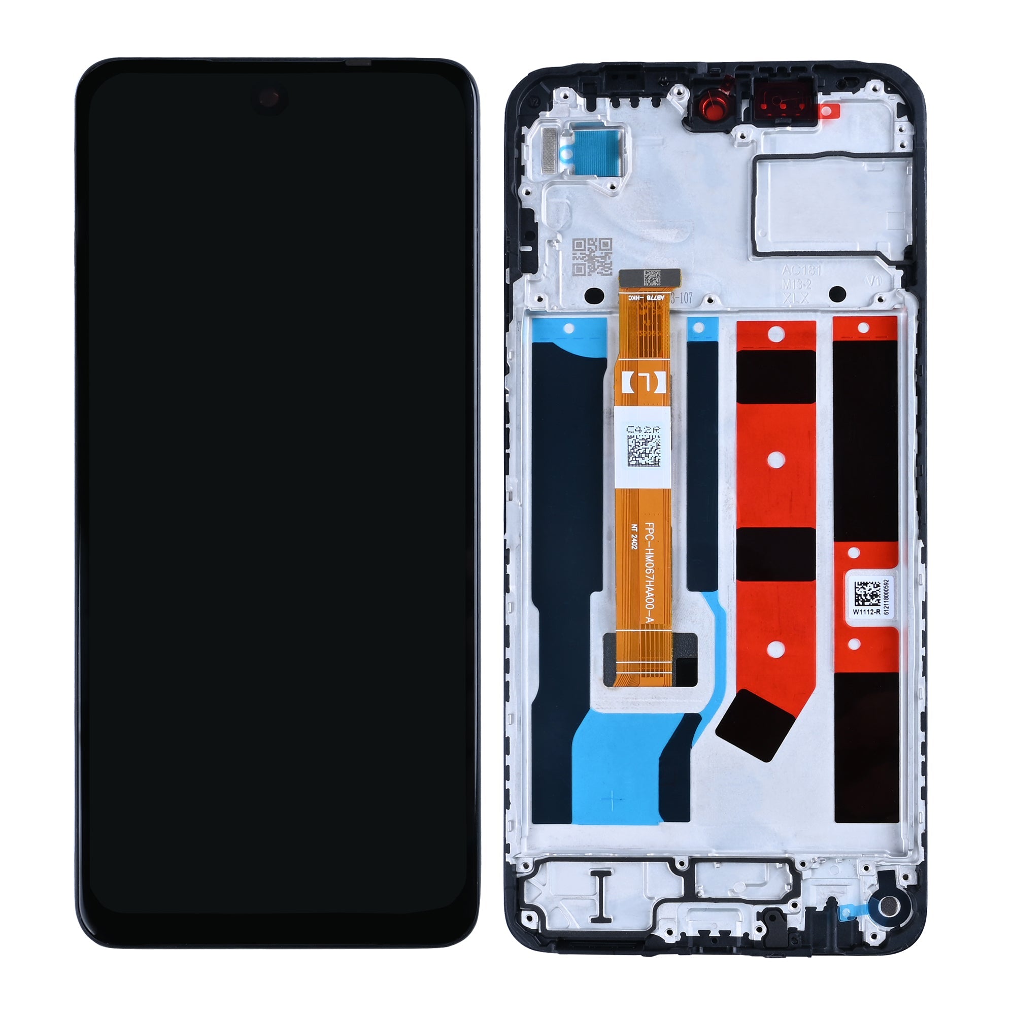Oppo A80 Display und Digitizer mit Rahmen, Schwarz, OEM