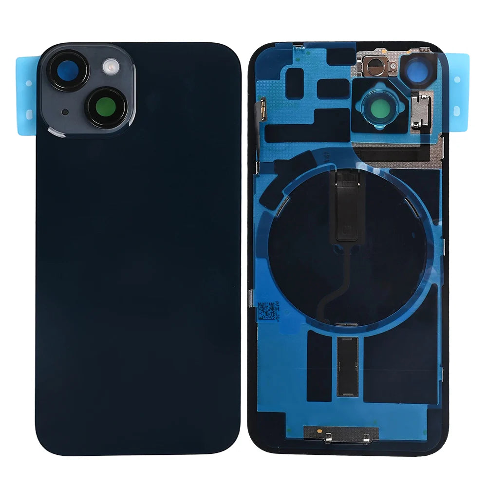 iPhone 14 Rückglas (Mitternacht Schwarz, Violet, Weiss, Braun, Gelb, Rot) mit integrierter NFC-Antenne und vergrössertem Kamerarahmen