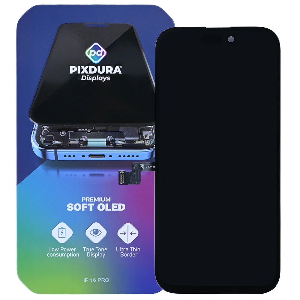 PIXDURA Für iPhone 16 Pro Display und Digitizer Soft-OLED Premium (IC abnehmbar)