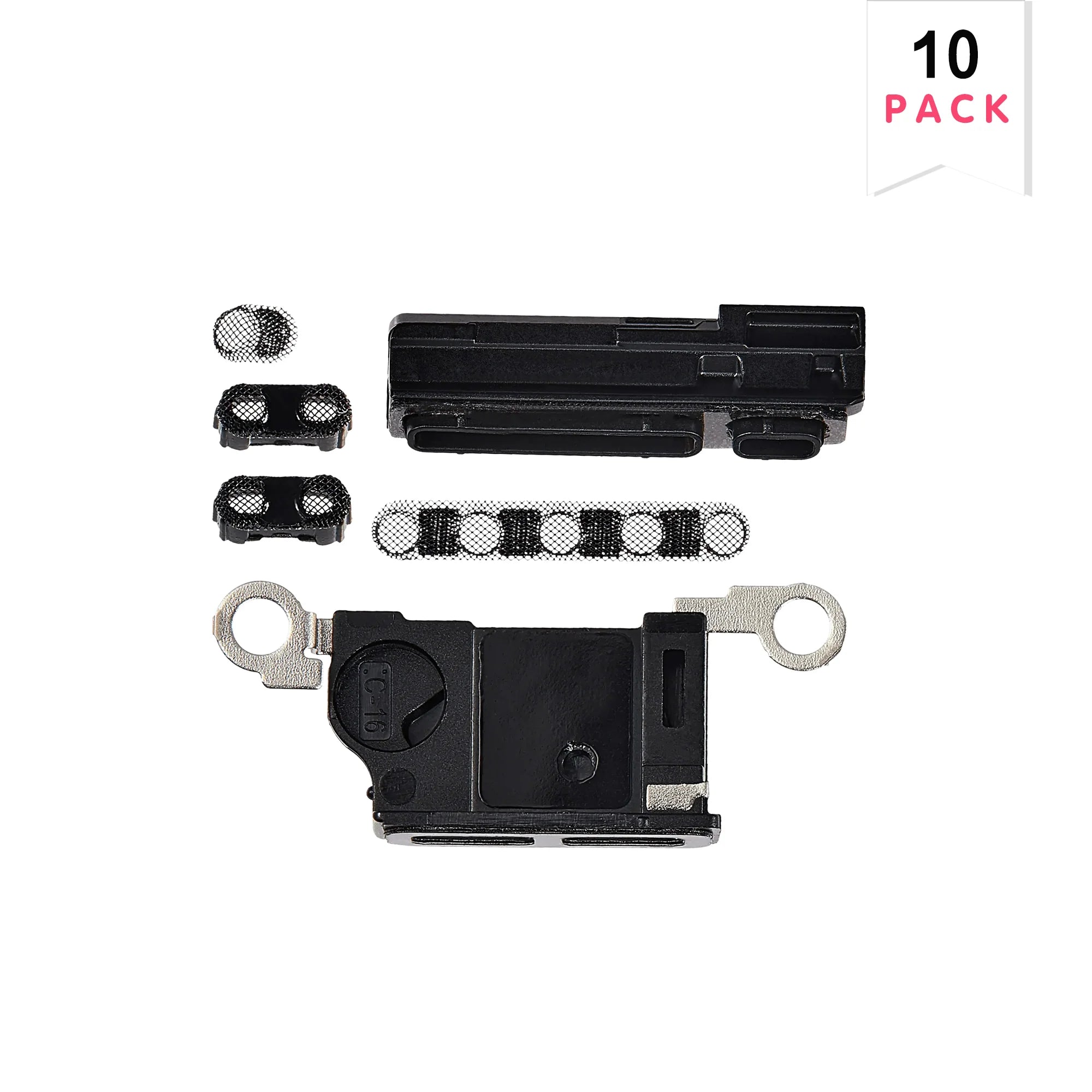 Für iPhone 16 Pro Max Lautsprecher-/Mikrofon-Gitter-Set Schwarz Titan (10er-Pack)