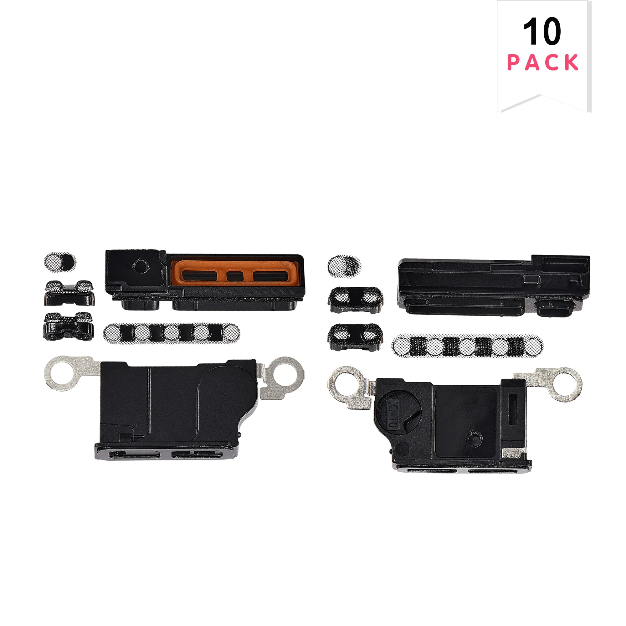 Für iPhone 16 Pro Max Lautsprecher-/Mikrofon-Gitter-Set Schwarz Titan (10er-Pack)