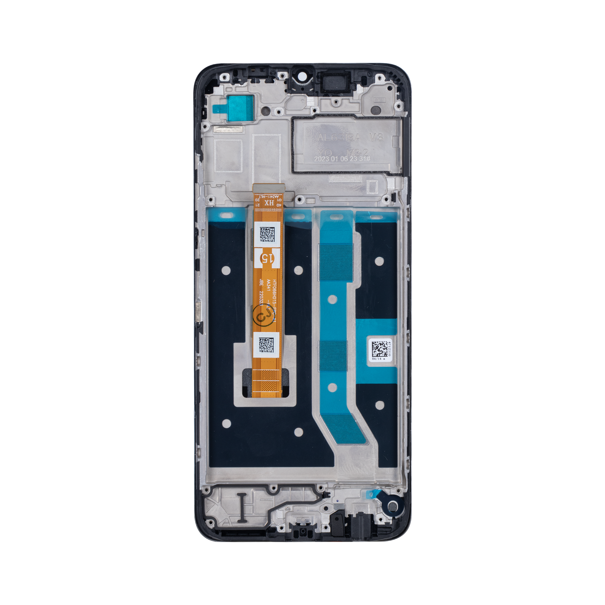 Oppo A17 Display und Digitizer mit Rahmen, Schwarz, OEM