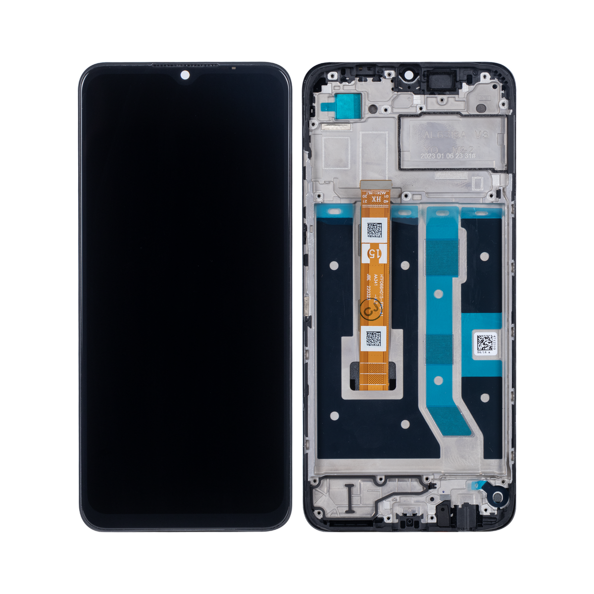 Oppo A17 Display und Digitizer mit Rahmen, Schwarz, OEM
