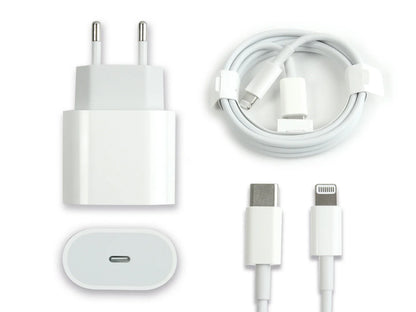 Für Apple 20W USB-C Ladegerät + Lightning Kabel 1m (Kompatibel, Einzelhandelsverpackung) – Weiss