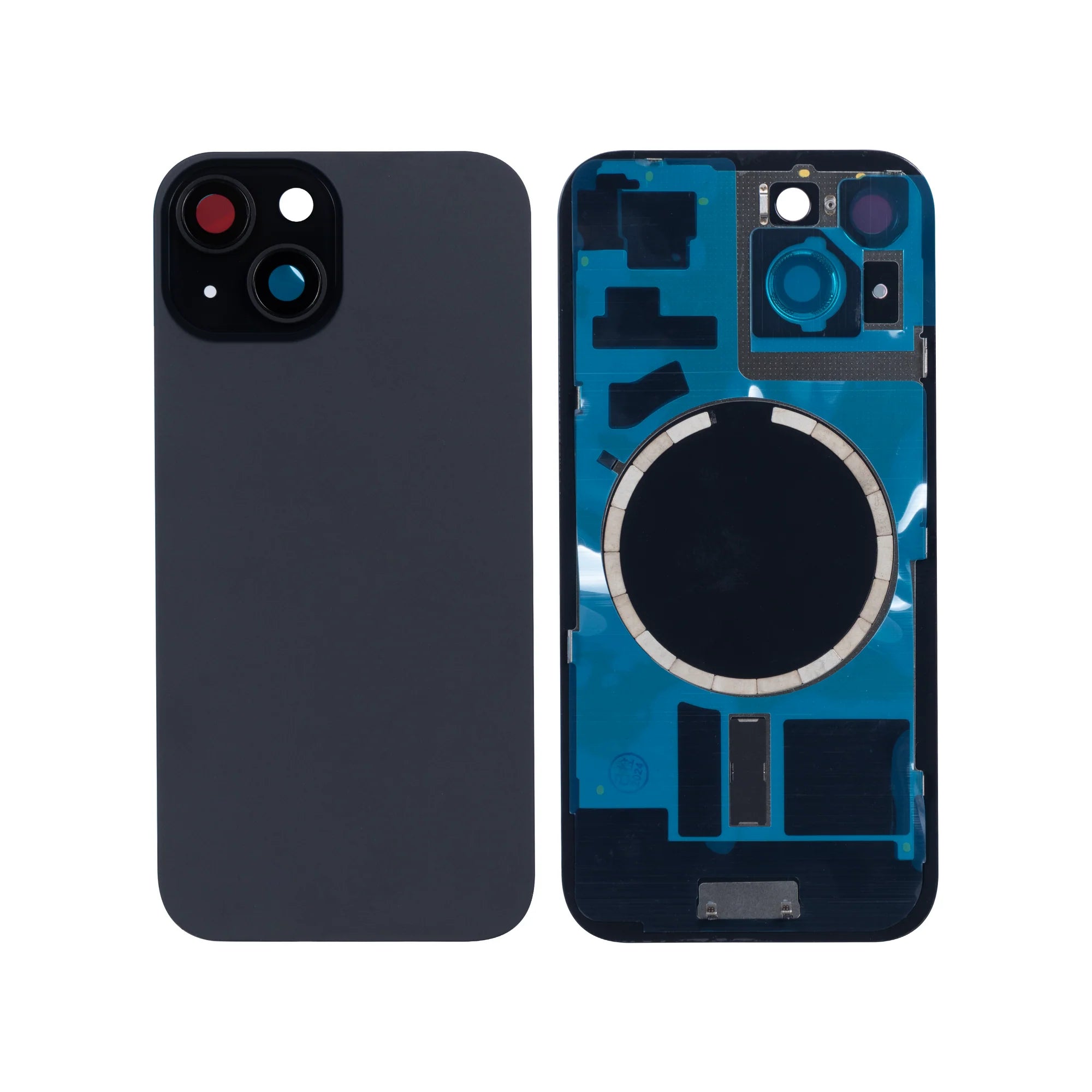 iPhone 15 Plus Extra Glas mit vergrössertem Kamerarahmen – Gelb, Blau, Schwarz, Silber, Rosa, Grün